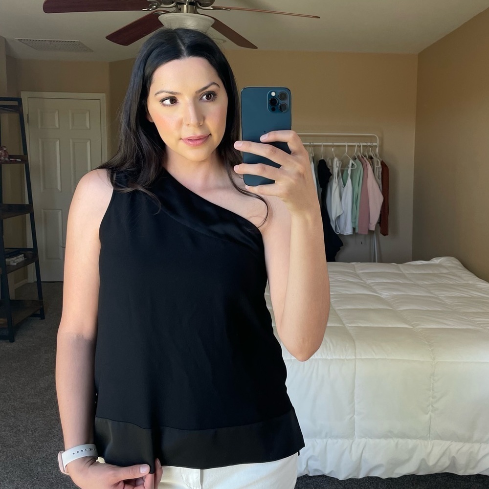 Banana Republic Black One Shoulder Blouse